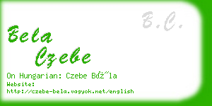 bela czebe business card